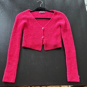 Zara Vibrant Pink Cardigan Sweater